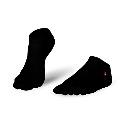Knitido Track & Trail Ultralite Fresh | Tobilleros con dedos para deporte en algodón y Coolmax®, Talla:43-46, Colores:negro (101)