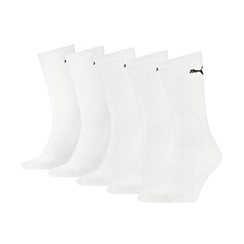 PUMA 7312 Sport Socks (Paquete de 5) Calcetines, Blanco (White), 43-46 (Pack de 5) Unisex-Adulto