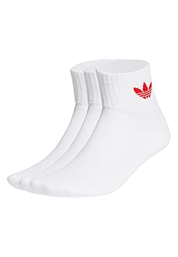 adidas GN3083 MID ANKLE SCK Socks unisex-adult white/scarlet XL