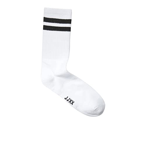 JJXX Jxbasic Noos-Calcetines de Tenis Tennis Sock, Negro/Rayas: Blanco con Rayas de Colores, Talla única para Mujer