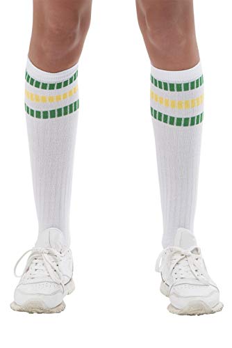 Smiffys 80s Sports Socks Calcetines deportivos de los años 80, color blanco, Talla única (11955)