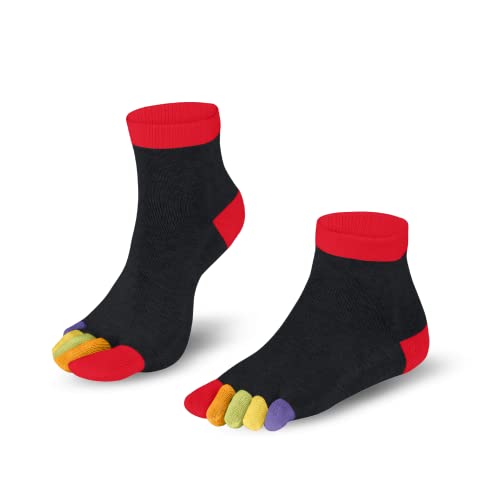 Knitido Rainbows | Calcetines Tobillo con Dedos Separados Multicolores en 95% Algodón, sin Costuras, Para Mujer y Hombre