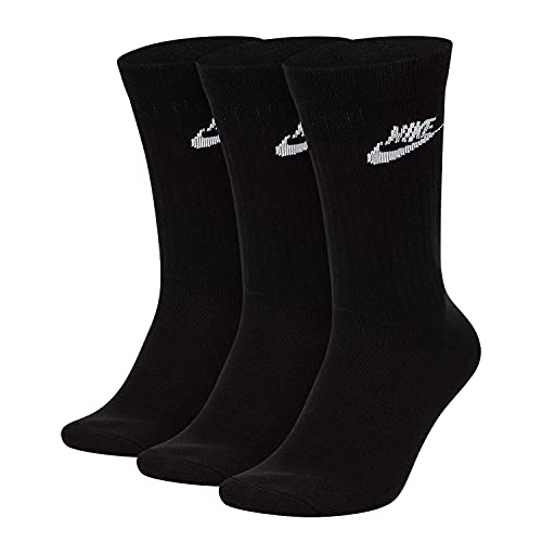 Nike U Nk Nsw Evry Essential Crew Socks, Unisex adulto, Black/White, M