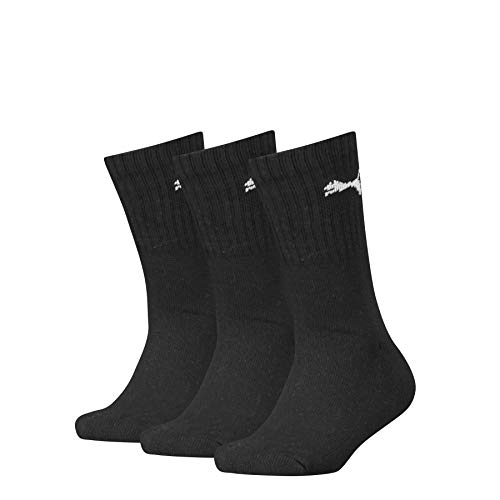 PUMA Junior Crew Sock, Calcetines de Deporte, Unisex niños, Black, 35-38