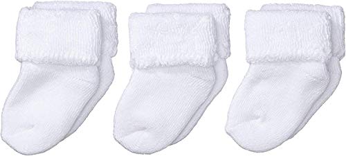 Sterntaler Primeros Calcetines Pack de 3, Edad: a partir de 0 meses, Talla: Recién nacidos (Talla 0), Blanco