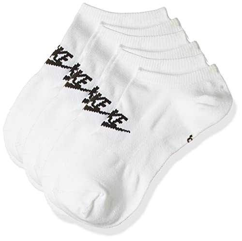 NIKE U NK NSW Everyday Essential NS 3Pr Socks, Unisex Adulto, White/Black, M