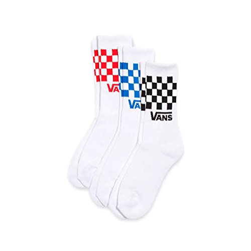 Vans Kids Crew White Checkerboard Socks- 3 pairs (kids shoe size 1-6)