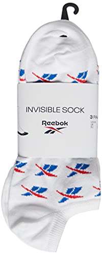 Reebok CL Fo Invisible Sock 3P Calcetines, Unisex Adulto, Blanco/vecblu/vecred, XL