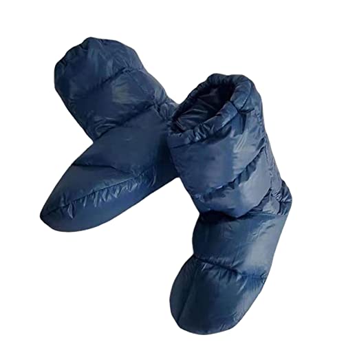 Oshhni 1 par de zapatillas de plumas, calcetines para cubrir los pies, botas de nieve para el tobillo, calzado, calentadores acogedores, tienda de campaña, l