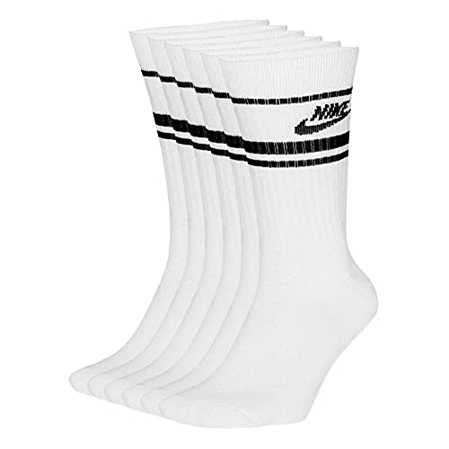 NIKE U Nk Crew Nsw Essential Stripe Socks, Unisex adulto, white/black/(black), XL