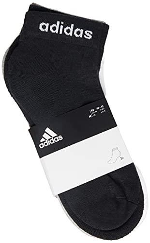 adidas HC Ankle 3PP Socks, Unisex-Adult, Black/White/Medium Grey Heather, KXL