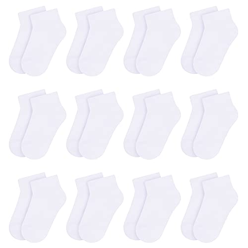 Libella 12 pares de calcetines deportivos para niños / niñas Calcetines cortos en blanco y negro a elegir 80% algodón 2863 31-34