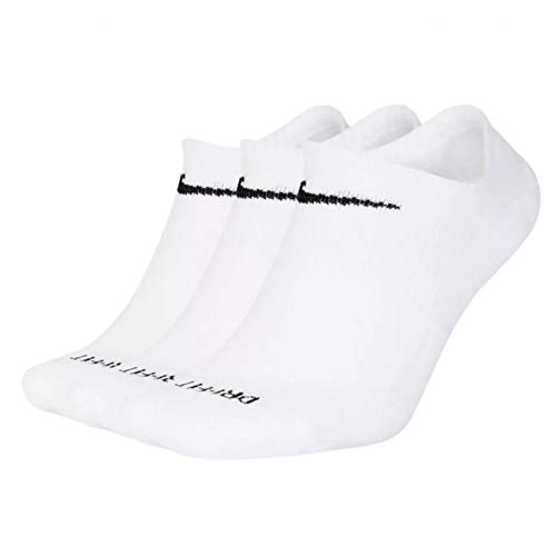 NIKE Everyday Plus Cushioned Socks, Mens, White/Black, L