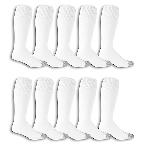 Fruit of the Loom Everyday Work Gear-Calcetines de Manguera (10 Pares) Casual, Blanco, Talla única (Pack Hombre