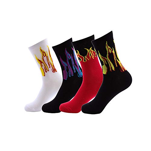 4 paquetes de calcetines unisex con estampado de llama, calcetines deportivos de algodón suave y transpirable, color negro, mediano