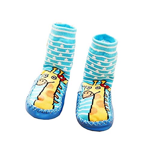 KIRALOVE Calcetines antideslizantes para bebés - cálidos - estampados - jirafa - niños - unisex - 0/6 meses - talla 11 - idea de regalo para niños pequeños