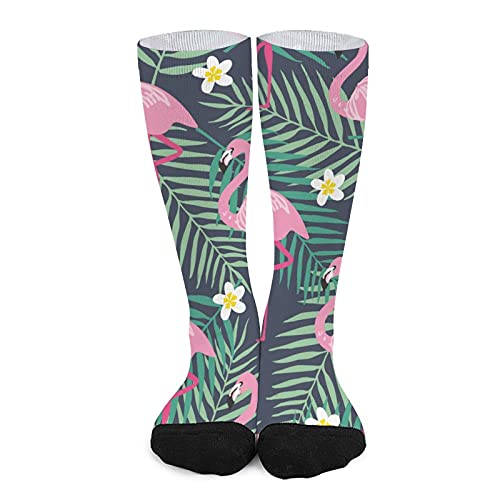 Calcetines divertidos con diseño de flamenco para hombres y mujeres, calcetines deportivos novedosos de 40 cm