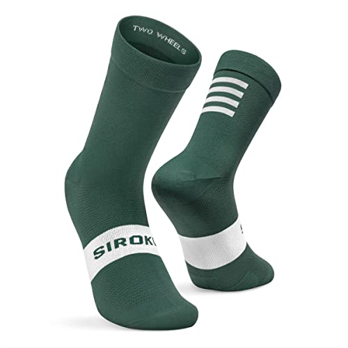 SIROKO - Calcetines de Ciclismo S1 Green Alpe d'Huez - XL-XXL - Verde militar