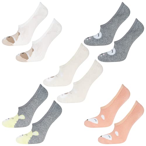 soxo Colores Calcetines Invisibles Mujer Socks Cortos Algodon Pinkies Divertidos 35-40 5 Pares