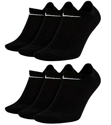 Nike SX7678 - Calcetines tobilleros (6 pares), color blanco, gris y negro 6 pares de color negro. 42-46