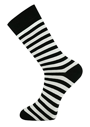 Mysocks Calcetines de diseño de tobillo unisex Raya blanco negro