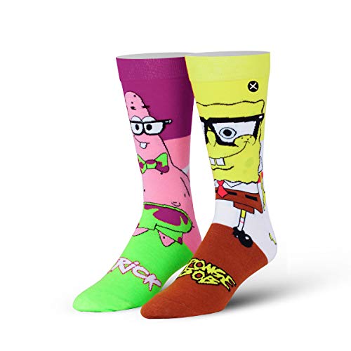 ODD SOX Calcetines para hombre y mujer - Spongebob Nerdpants (Bob Esponja Pantalones Cuadrado)-(EU 38-46)