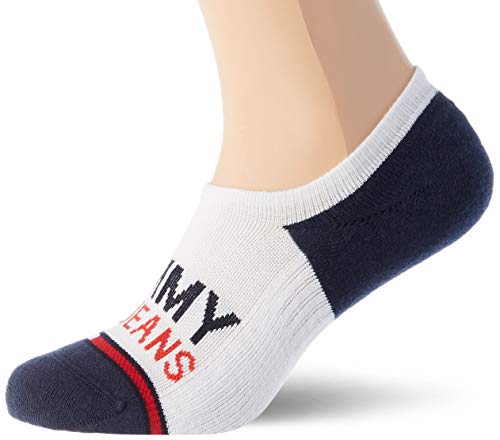 Tommy Hilfiger Tommy Jeans Show High Cut Socks (2 Pack) Calcetines, Blanco, 43/46 (Pack de 2) Unisex Adulto