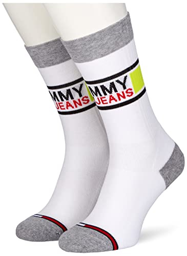 Tommy Hilfiger Tommy Jeans Socks Calcetines, Lime, 35 Regular Unisex Adulto