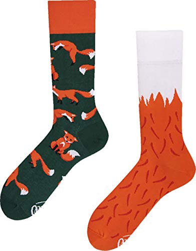 Many Mornings The Red Fox Calcetines desparejados, Multi-Color, 39-42 Unisex Adulto