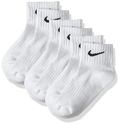 Nike One Quarter Socks 3PPK Value Calcetines para Hombre, Blanco (WHITE/BLACK), 38-42
