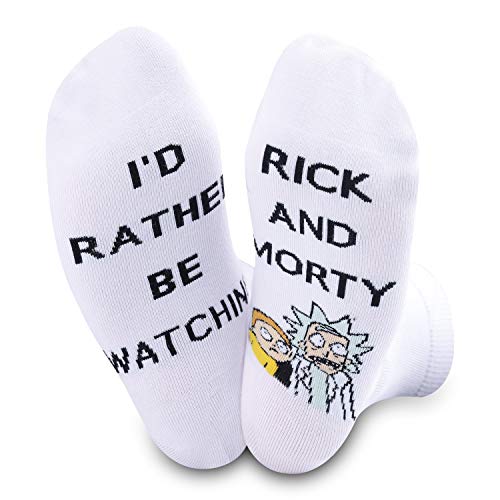 Rick And Morty Inspirar Gift I'D Rather Be Watching Rick And Morty - Calcetines para mujer y hombre