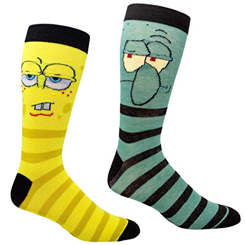 Bob Esponja SquarePants y Squidward Paquete de 2 pares de calcetines casuales