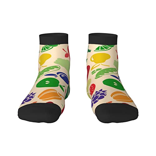 OTRAHCSD Calcetines cortos, calcetines de verduras y frutas, calcetines de caminar, calcetines de corte bajo para mujeres y hombres, 2 Negro, Talla única