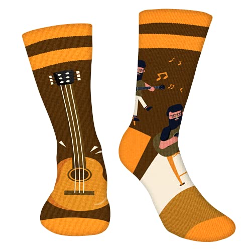 AGRIMONY Calcetines Divertidos Guitarra Para Hombre, Música Para Niños Coloridos Hombres Personalizados Dibujos Graciosos Regalos Originales Navidad Cumpleaños