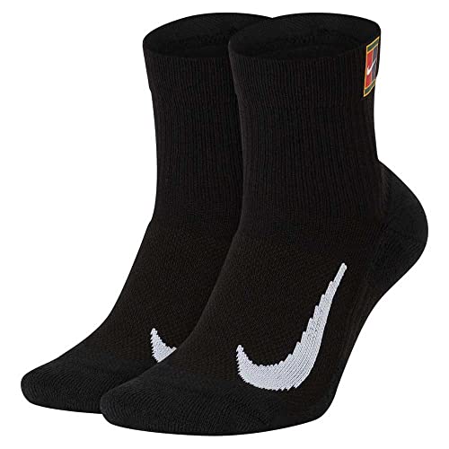 NIKE NikeCourt Multiplier MAX Socks, Black/Black, L Unisex-Adult