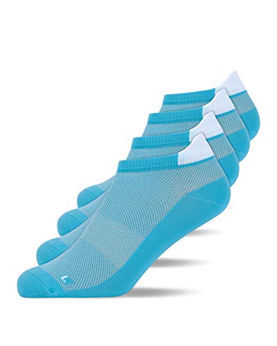 Snocks Calcetines de Running Deporte Hombre Pack de 4 Azul Tamaño 47-50 Calcetines Cortos Tobilleros Deportivos Trail Atletismo Antiampollas
