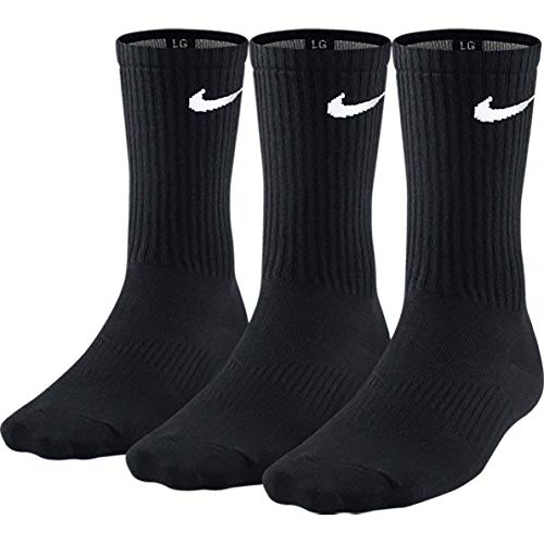 Nike Socken Lightweight Crew Paquete de 3 Pares Calcetines, Hombre, Negro (Black/White), 42-46 EU