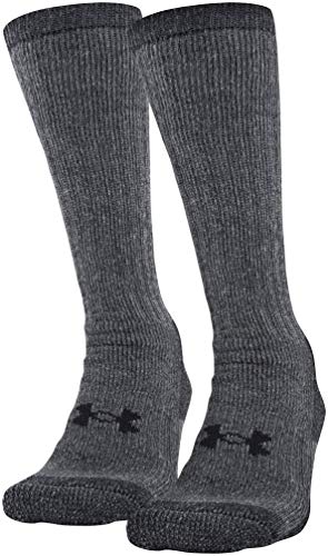 Under Armour Adult Hitch Coldgear Boot Socks, 2-Pairs , Pitch Gray/Black , Medium