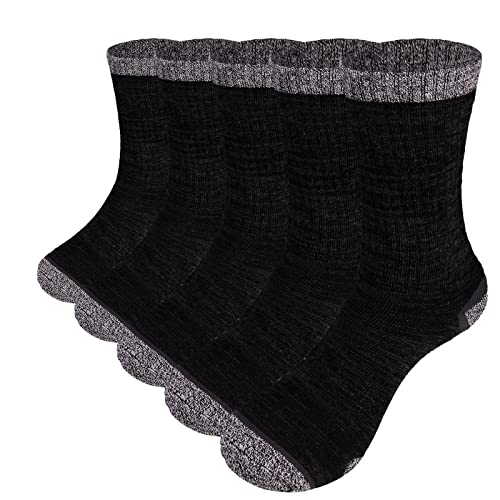 YUEDGE Calcetines de algodón acolchados gruesos para mujer, Calcetines de senderismo Calcetines deportivos para mujer, 5 pares, talla 39-42