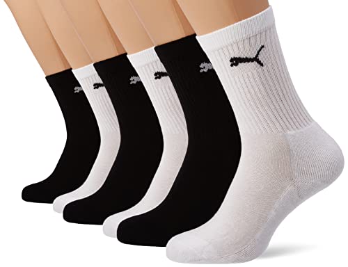 PUMA Sport Kids' Socks Calcetines, Black/White, 31-34 (Pack de 5) Unisex niños