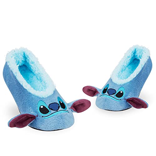 Disney Zapatillas Casa Mujer Cerradas Calcetines para Casa con Stitch, Rey León, Marie, Minnie y Mickey (35-38 EU, Azul Stitch, numeric_35)
