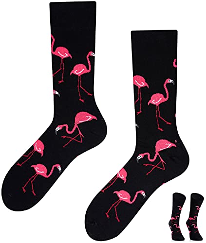 Todo Calcetines unisex locos, Flamingo Lover Negro 39-42