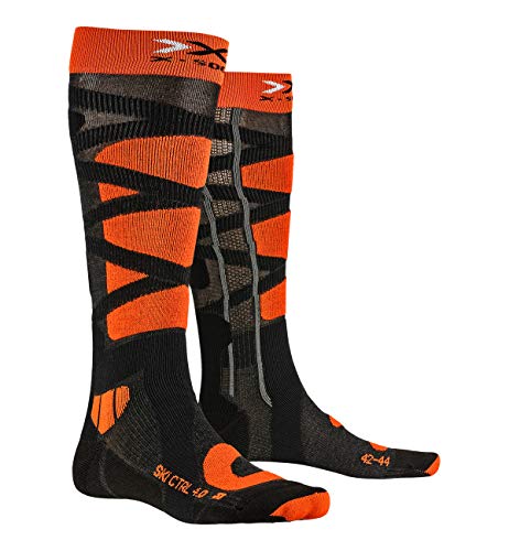 X-Socks Ski Control 4.0 Invierno Calcetines De Esquí, Hombre, Anthracite Melange/x-Orange, 42/44