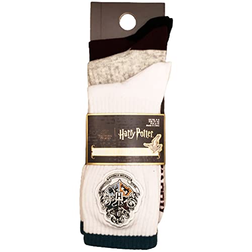 Primark Limited - Pack 3 Calcetines de Harry Potter Hogwarts, Blanco, Gris y Granate - para Mujer UK 4-8 EUR 37-42