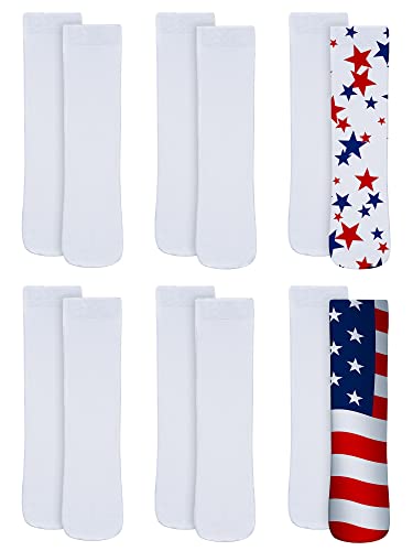 Giugu 6 pares de calcetines blancos de sublimación imprimibles calcetines atléticos calcetines de sublimación completos unisex calcetines deportivos para bricolaje calcetines personalizados...