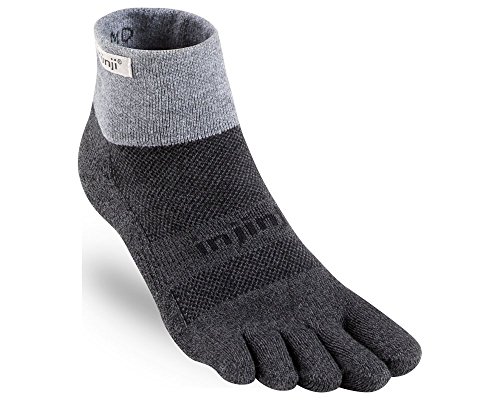 Injinji - Calcetines de media altura con dedos separados de la gama Trail para hombre, Hombre, color granito, tamaño medium