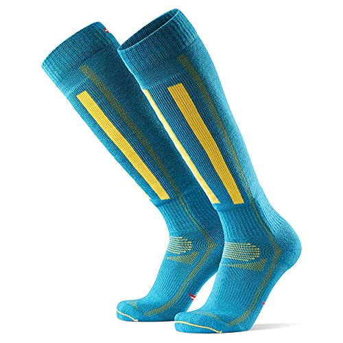 DANISH ENDURANCE Calcetines Térmicos de Esquí de Lana Merino 1 Par (Azul/Amarillo, EU 43-47)