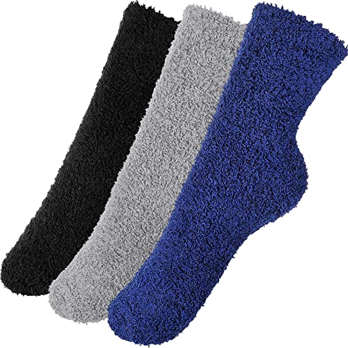 Geyoga 3 Pares Calcetines Zapatillas Mullidos de Dormir para Hombre (Estilo Clásico)