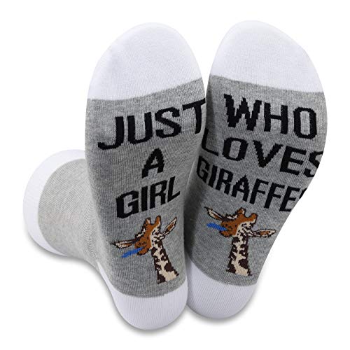 2 pares de calcetines de jirafa para amantes de los animales, regalo de Just A Girl Who Loves Giraffes - - Large