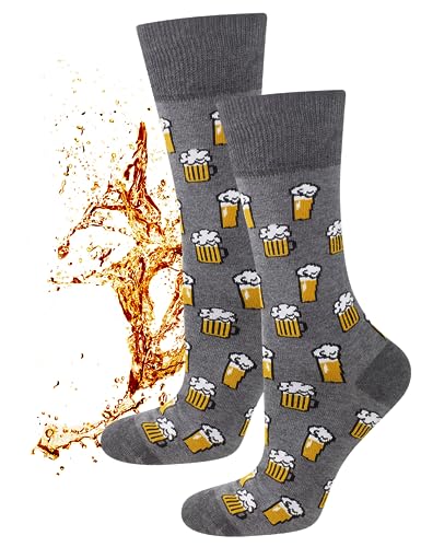 soxo Cerveza Calcetines Hombre Divertidos Algodon Invierno Regalo Colores Socks Con Dibujos 40-45 cerveza
